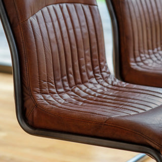 Capri Leather Chair Brown - KC at HOME