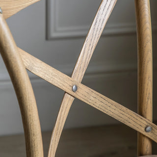 Cafe Chair Oak/Rattan (2 pack) - KC at HOME