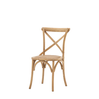 Cafe Chair Oak/Rattan (2 pack) - KC at HOME