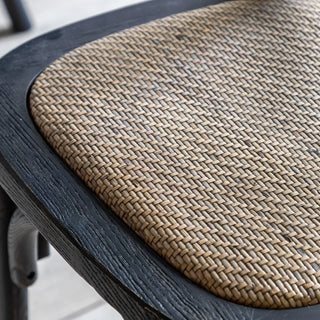 Cafe Chair Black/Rattan (2 pack) - KC at HOME
