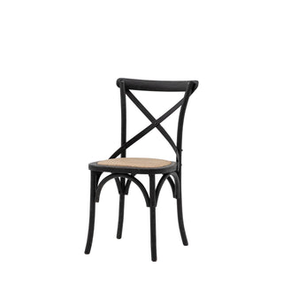 Cafe Chair Black/Rattan (2 pack) - KC at HOME