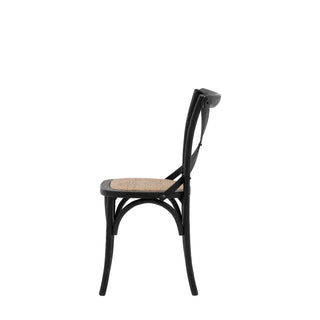 Cafe Chair Black/Rattan (2 pack) - KC at HOME