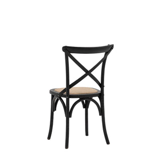 Cafe Chair Black/Rattan (2 pack) - KC at HOME