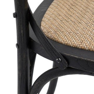 Cafe Chair Black/Rattan (2 pack) - KC at HOME