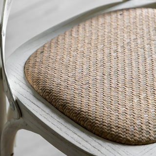 Cafe Chair White/Rattan (2 pack) - KC at HOME
