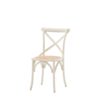 Cafe Chair White/Rattan (2 pack) - KC at HOME