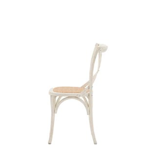 Cafe Chair White/Rattan (2 pack) - KC at HOME