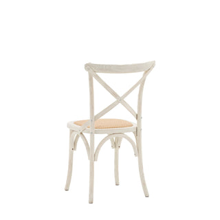 Cafe Chair White/Rattan (2 pack) - KC at HOME