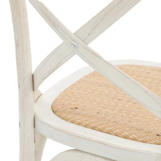 Cafe Chair White/Rattan (2 pack) - KC at HOME