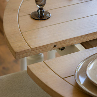 Eton Round Extending Dining Table White