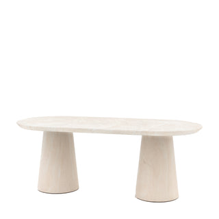 Pedra Oval Dining Table Travertine