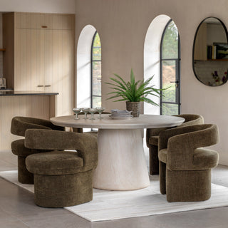 Pedra Round Dining Table Travertine