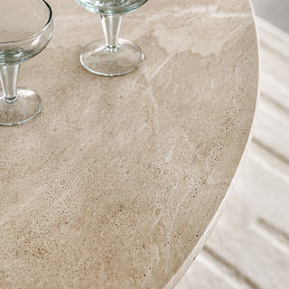 Pedra Round Dining Table Travertine