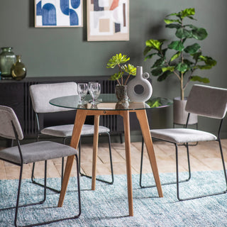 Blair Round Dining Table Oak - KC at HOME