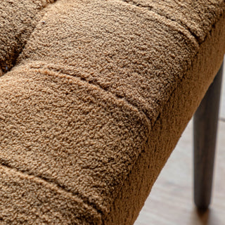 Humber Footstool Ochre Faux Sheepskin - KC at HOME