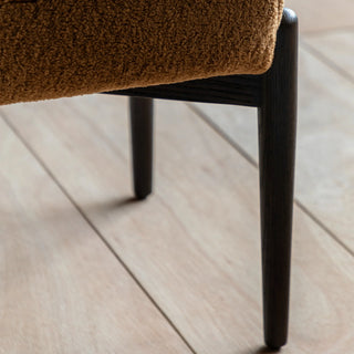 Humber Footstool Ochre Faux Sheepskin - KC at HOME