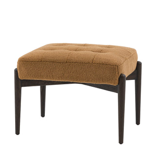 Humber Footstool Ochre Faux Sheepskin - KC at HOME
