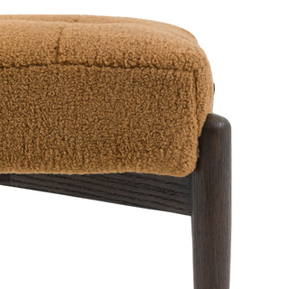Humber Footstool Ochre Faux Sheepskin - KC at HOME