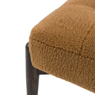 Humber Footstool Ochre Faux Sheepskin - KC at HOME