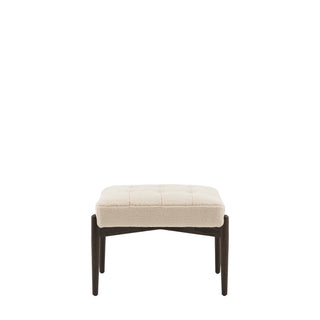 Humber Footstool Cream Faux Sheepskin - KC at HOME