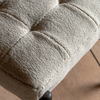 Humber Footstool Cream Faux Sheepskin - KC at HOME