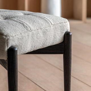 Humber Footstool Cream Faux Sheepskin - KC at HOME