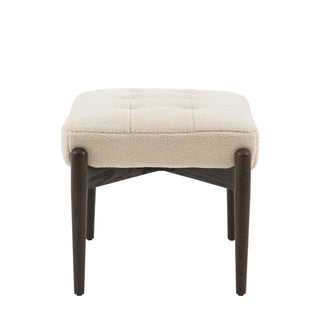 Humber Footstool Cream Faux Sheepskin - KC at HOME