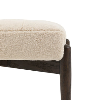Humber Footstool Cream Faux Sheepskin - KC at HOME
