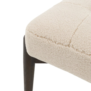 Humber Footstool Cream Faux Sheepskin - KC at HOME