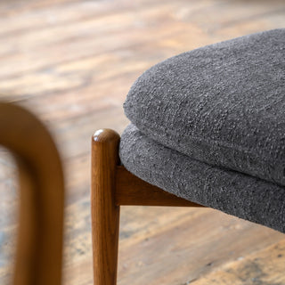 Datsun Footstool Charcoal Boucle - KC at HOME