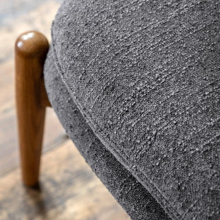 Datsun Footstool Charcoal Boucle - KC at HOME