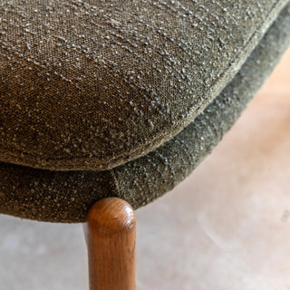 Datsun Footstool Green Boucle - KC at HOME