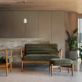 Datsun Footstool Green Boucle - KC at HOME