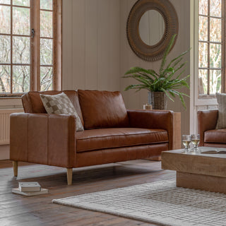 Osborne 2 Seater Sofa Vintage Brown Leather