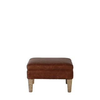 Mr. Paddington Stool Vintage Brown Leather - KC at HOME