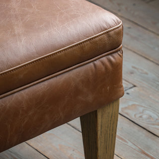 Mr. Paddington Stool Vintage Brown Leather - KC at HOME