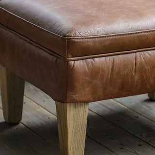 Mr. Paddington Stool Vintage Brown Leather - KC at HOME