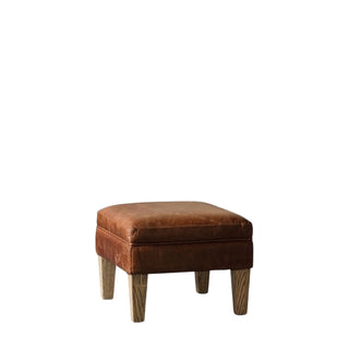 Mr. Paddington Stool Vintage Brown Leather - KC at HOME