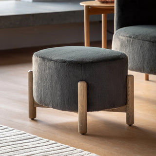 Tindon Footstool Alaska Graphite - KC at HOME
