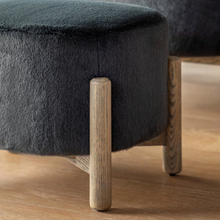 Tindon Footstool Alaska Graphite - KC at HOME