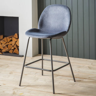 Flanagan Stool Grey Velvet (2 Pack) - KC at HOME
