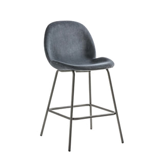 Flanagan Stool Grey Velvet (2 Pack) - KC at HOME