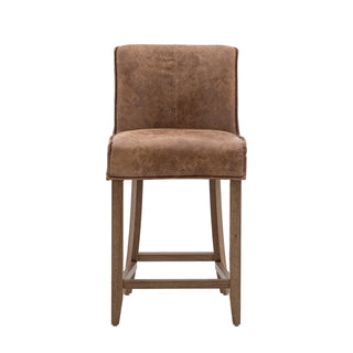 Tarnby Bar Stool Brown Leather (2 Pack) - KC at HOME