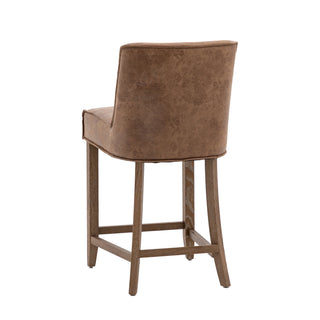 Tarnby Bar Stool Brown Leather (2 Pack) - KC at HOME