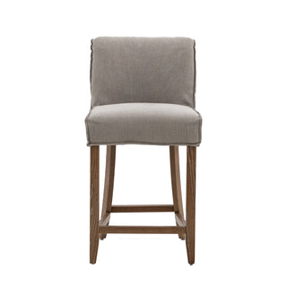 Tarnby Bar Stool Grey Linen (2 Pack) - KC at HOME