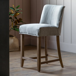 Tarnby Bar Stool Grey Linen (2 Pack) - KC at HOME