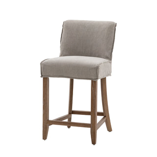 Tarnby Bar Stool Grey Linen (2 Pack) - KC at HOME