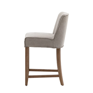 Tarnby Bar Stool Grey Linen (2 Pack) - KC at HOME