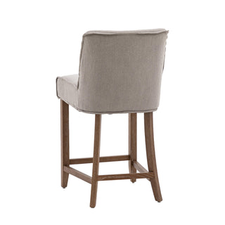 Tarnby Bar Stool Grey Linen (2 Pack) - KC at HOME