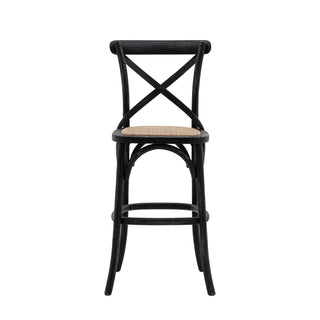 Cafe Stool Black/Rattan (2 Pack) - KC at HOME